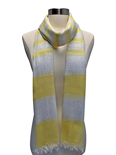 Silver Metallic Bold Stripe Scarf2