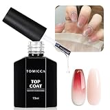 TOMICCA ジェルネイル トップコート 15ml 拭き取り不要 クリアジェルネイル 高光沢ポリッシュトップコート 簡単UV/LED対応