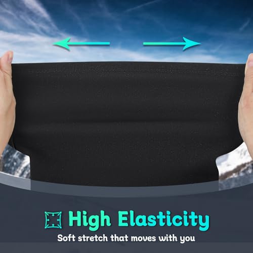 Awumbuk Schlauchschal Kinder, Fleece Schal Kinder Jungen Mädchen Winddicht Kinderschal Loop Schal Winter Halswärmer Schwarz Halstuch Ski Maske Multifunktionstuch 2 Stück