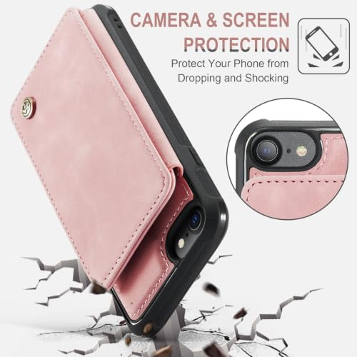 Vinich for iPhone 7/8/SE Wallet Case with Card Holder, Rose Pink by Vinich - Used condition - Image 7