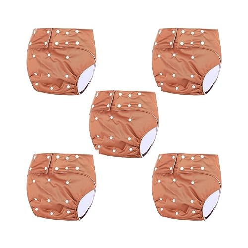 5のセット大人用おむつ 洗える 失禁 お年寄り ニオイフリー ウエスト 大きいサイズ ブラウン, 茶色