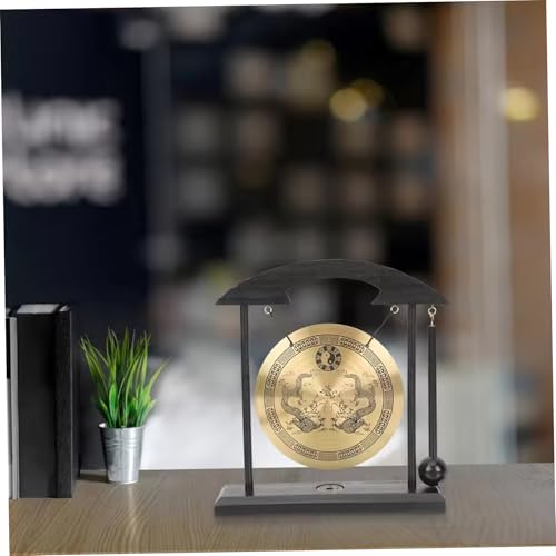 Gong de bureau en laiton avec support déco Feng Shui 20cm - 3