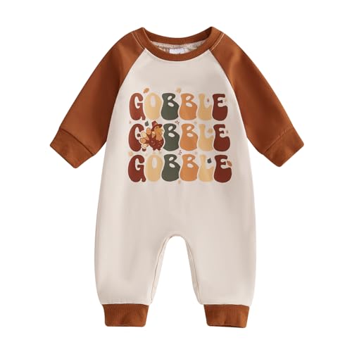 Image of MoZiKQin Baby Halloween Outfit Boy Girl Pumpkin Patch Romper Jumpsuit Long Sleeve Playsuit Newborn Fall Winter Clothes