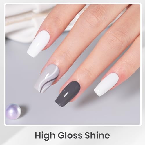 Image of Beetles Grey Gel Polish Set, Soft Eclipse Collection, 6 Colors