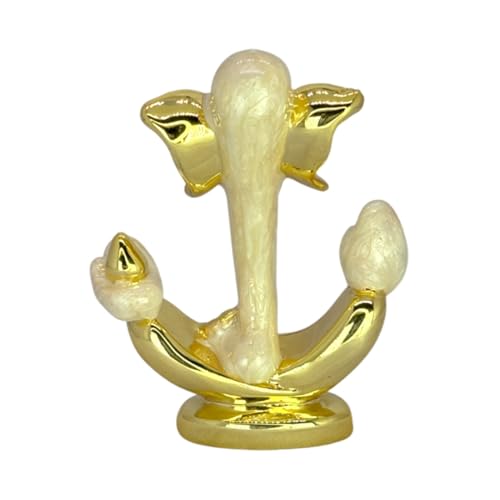 Image of Pearl White Anchor Ganesha |Perfect Idol for Car Dashboard, Office & Home |Siddhivinayak Murti for Balance, Good Luck & Success | Idol Gift for Home & Business| Height 3.3 Inch