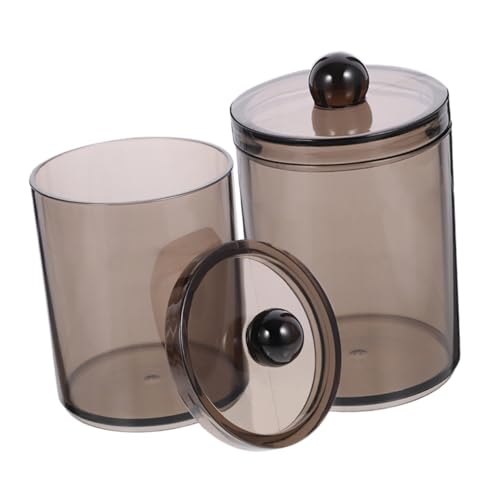 UTHCLO 2 piezas Frascos Boticario para Algodón con Tapa Organizadores Transparentes para Baño Dispensadores Portátiles para Hisopos y Almohadillas Almacenamiento Duradero y Fácil