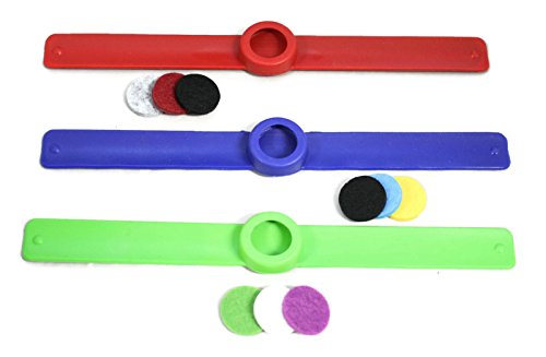 Destination Oils Kids Essential Oil Diffuser 3 Slap Bracelet Sport Set - Red, Blue, Green- Boys- Unscented #TOP1