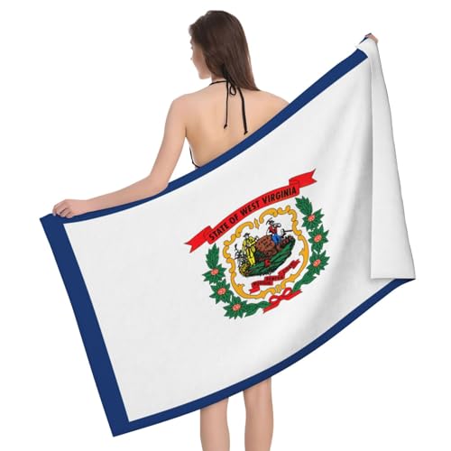West Virginia State Flag Beach Towel for Pool, Spa & Home
