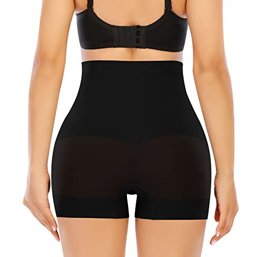 Image of Werena Seamless Shaping Boyshorts Panties for Women Slip Shorts Under Dress Shapewear Shorts Tummy Control Underwear(A3# Black (medium Control), Medium)