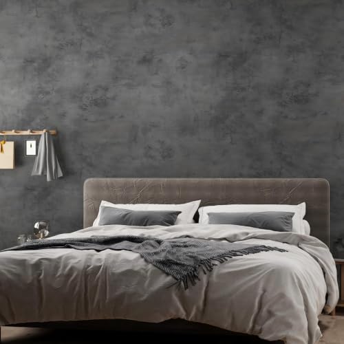 JSEVEM 24"×197" Dark Grey Concrete Contact Paper Self Adhesive Gray Faux Cement Wallpaper Peel and Stick Waterproof Industrial Matte Textured Vinyl Wrap for Office Bedroom Living Walls
