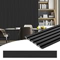 Artbrix 8-Pack 3D Slat Wall Panels — Soundproof Faux Wood Wall Panels for Interior Décor, 47.2" x 6.3", Modern Cladding for Living Room, Bedroom, Office — Black Finish