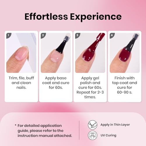 Image of Beetles Burgundy Red Gel Polish - Classic Deep Wine Red Soak Off UV LED Burgundy Gel Nail Polish with Same-Color Bottle, Long Lasting for Salon & Home Manicure Fall Nails Art