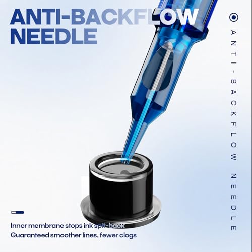 Image of POSEIDON Tattoo Cartridge Needles 20PCS #10 1007RL Round Liner | EO gas sterilized, disposable tattoo needles, anti-backflow membrane, 316 stainless steel for lining and rotary tattoo pens.