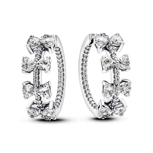 Pandora Timeless 293545c01 - Pendientes De Plata De Ley Con Circonitas, Klar, Plata De Ley, Circonia Cúbica
