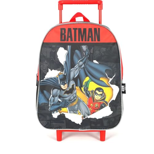 Mochila Infantil, Luxcel, com Rodinha, Batman, Vermelha