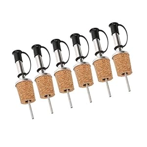 DOITOOL 6 stks RVS Fles Pourers Tapered Tuit Liquor Pourers met Stof Cap Kurk Stopper voor Wijnfles