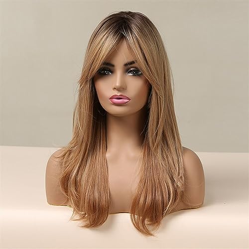 Remplacer des cheveux clairsemés grâce à la perruque blonde longue dégradée