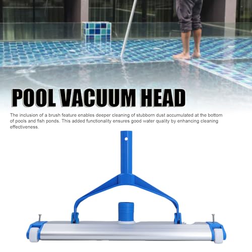NOENNULL Saugkopf für Schwimmbäder, 45 cm Breite des Saugkopfs für Poolreiniger, Robuste Aluminiumbasis, Aufsatz für den Pool-Staubsaugerkopf mit Bürste