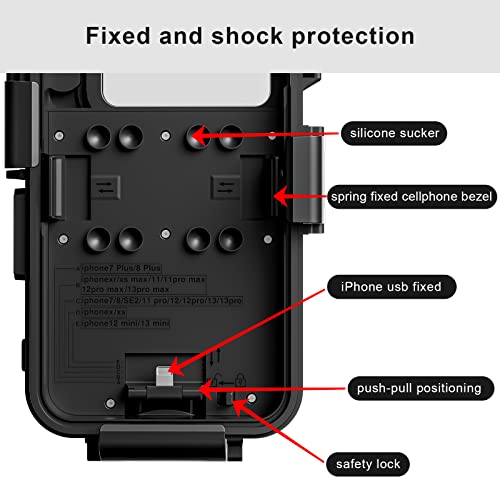 hitfine Underwater Case Only for iPhone Series,Diving Phone Case [Operated Underwater][98FT/30M] Snorkeling Photo Video,Waterproof Case for iPhone/13/Pro/Pro Max/Mini/12/11/XR/XS/MAX/8/Plus/SE Black - Image 5