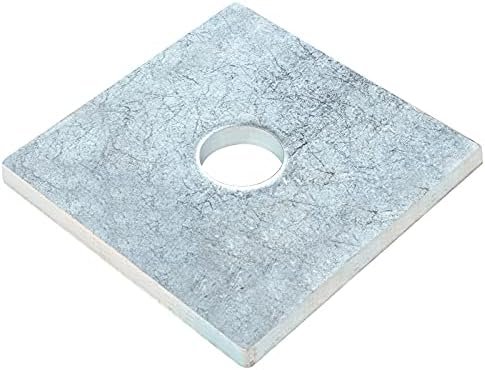 6 Pack 3⅛" x 3⅛" Bearing Plate Square Strut Channel Washer, Carbon Steel Galvanized, Thickness 5.6mm, Hole Diameter 3/4"