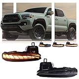 GSOWO LED Side Mirrors Sequential Dynamic Turn Signal Lights Indicator for Toyota Tacoma 2016-2023, RAV4 XA50 2019-2024, Highlander XU70 2020-2024, Car Accessories, 2 PCS, Smoked Lens