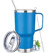 Amazon.com: 20 oz Tumbler with Handle Stainless Steel Insulated Coffee Mug  Tumbler with Lid and Straw Double Wall Vacuum Insulated Coffee Mug Leak  Proof Travel Mug Tumbler for Hot and Cold Drink (