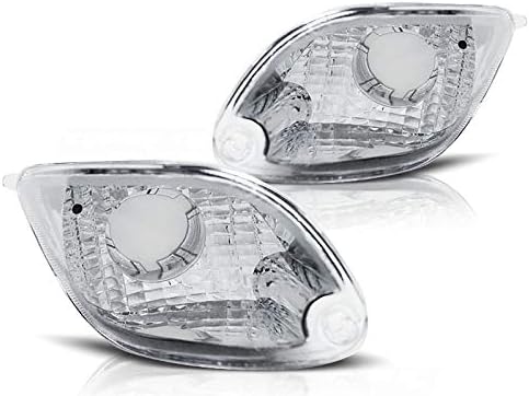 Front Direction Compatible with Ford Focus Mk1 1998 1999 2000 2001 RS-480 1 Pair Front Bumper Turn Signal Light Lens Chrome