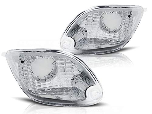 Front Direction compatible with Ford Focus Mk1 1998 1999 2000 2001 GV-480 Turn Signal Light Lens 1 Pair Front Bumper Turn Signal Light Chrome