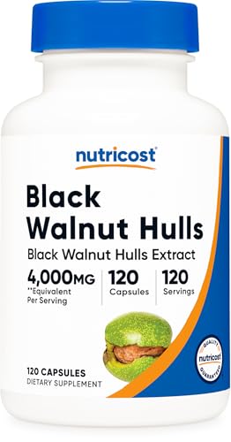Nutricost Black Walnut Hulls Extract 120 Capsules for 120 Servings - Vegan GMO-Free Gluten-Free