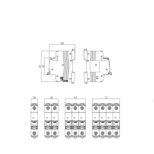 Disjoncteur DC MCB protégeant le circuit contre la surcharge électrique 250V 50A