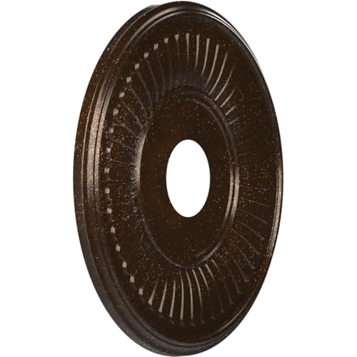 Image of Ekena Millwork CMP16BEAMB Berkshire Thermoformed PVC Ceiling Medallion (Fits Canopies up to 7 inch), 16 inchOD x 3 1 /2 inchID x 1 inchP, Textured Metallic Mystic Brown