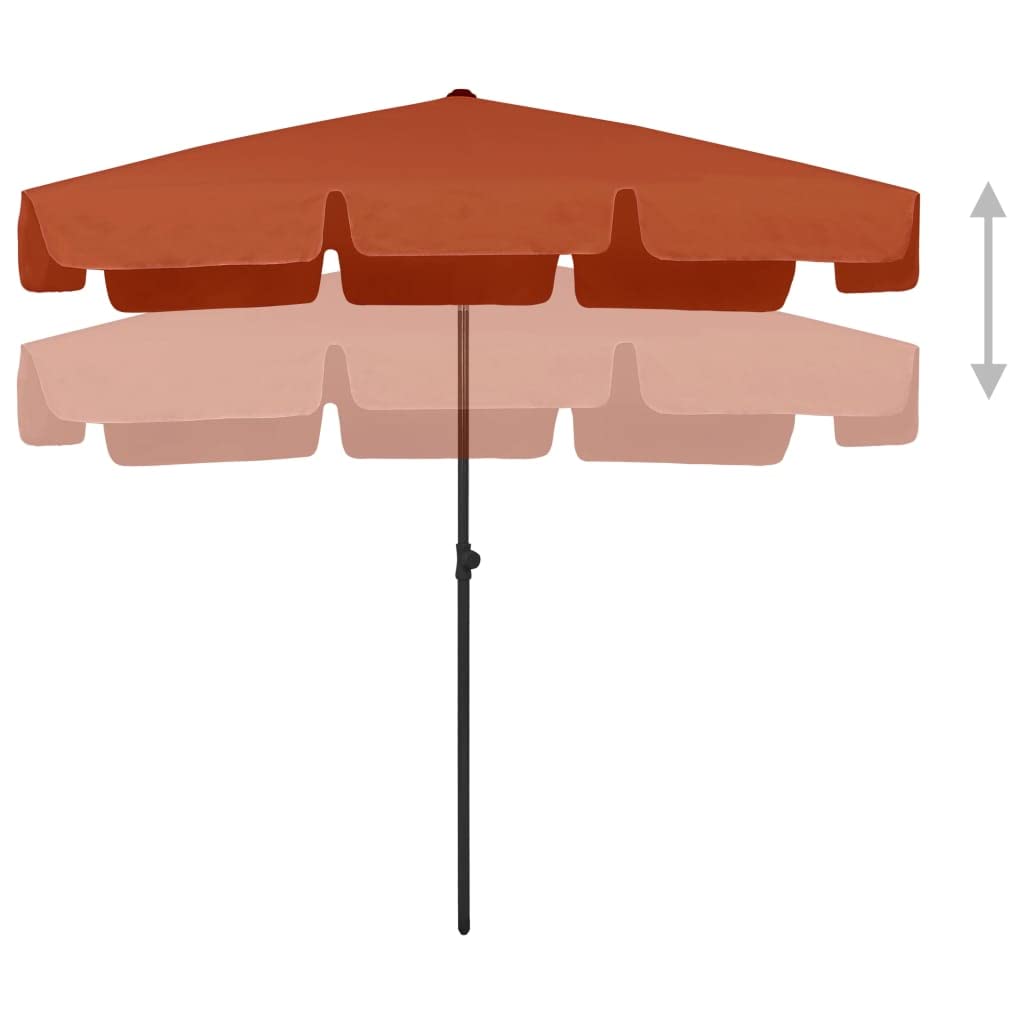 vidaXL Ombrellone da Spiaggia Terracotta 200x125 cm
