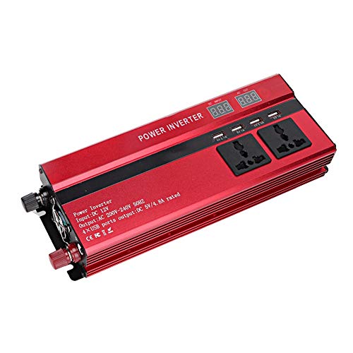 Pupilash Car Inverter - Power Inverter 5000W DC 12V to AC 220V Car Power Inverter Converter USB Charger Adapter with LCD Display