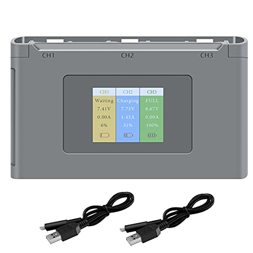 Comprueba el nivel de bateria DJI Mini 2 SE con el hub de carga Hanatora secuencial tres ranuras
