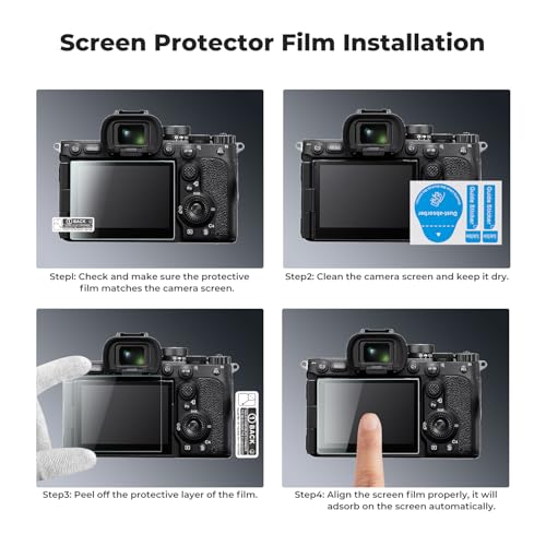 Image of K&F CONCEPT 3 Pack Camera Screen Protector Compatible with Sony A7M5 A7R5, 0.3mm 9H Hardness Tempered Glass Cover Anti-Scratch Bubble-Free & Hot Shoe Cover