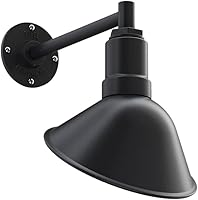 Vista 30 de Steel Lighting Co. Luz de Letrero de Tienda Venice para Pared de Acento de Restaurante Exterior Cúpula de 9 pulgadas Brazo Recto de 6 pulgadas