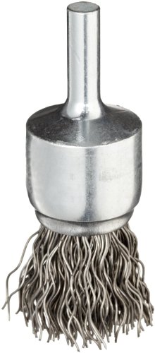 Image of Weiler 10008 3 /4 inch Crimped Wire End Brush, .020 inch Steel Fill, Made in the USA