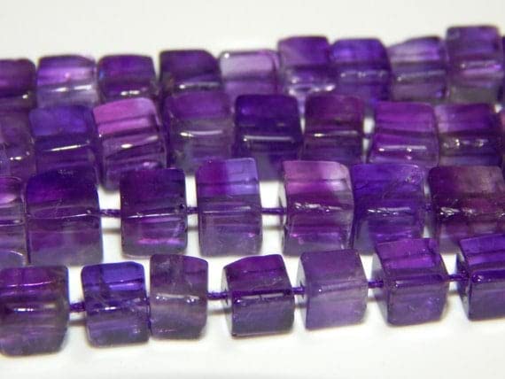 Perles améthyste cube 3D LKBEADS sans défaut pour enfilage réussi 16" - 2