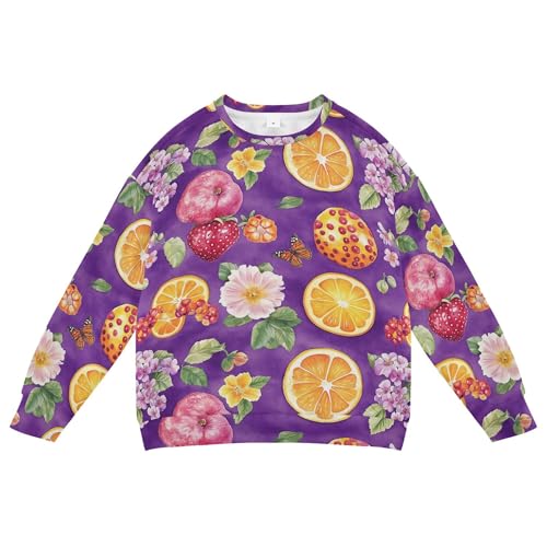 JUNZAN Beauty Cloudberry Fruit Purple Little Boys Sweatshirt Hoodie Long Sleeve Outerwear for Kids Party 4T
