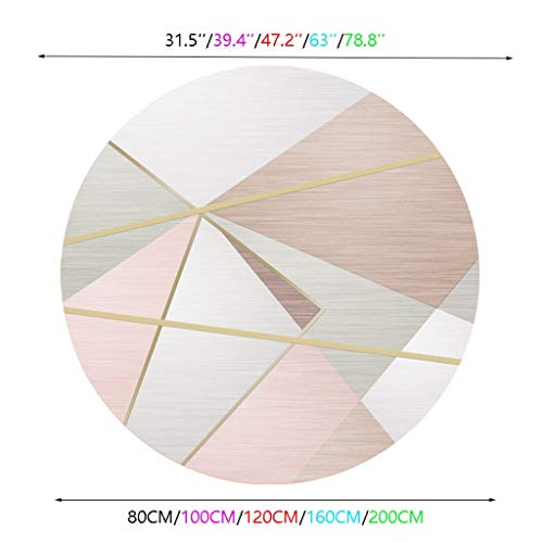 tapijt Nordic Ronde karpetten Woonkamer Kinderkamer RUG Home Aankomsthal Deurmat Modern Slaapkamer Carpet Coffee Table Mat Vloerkleden (Color : Pink, Grootte : 160CM) - Afbeelding 5