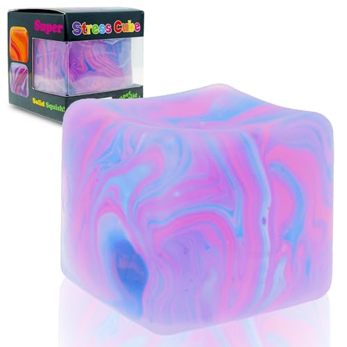 Stress Cube for Kid & Adults, Gel Filled Squishy Toys for Kids Stress Relief - High Density Squeeze Balls for Students Calming, Fidgets for Classroom Prize Toys