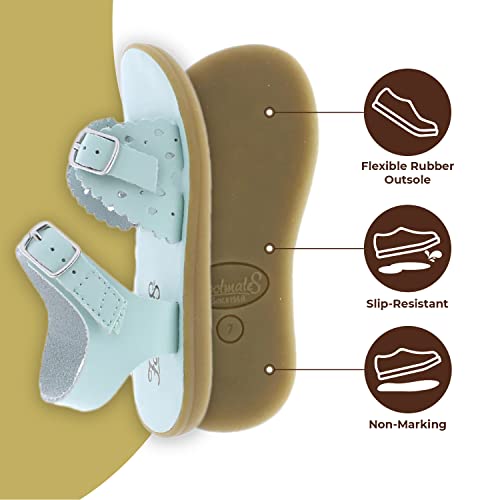 FOOTMATES Ariel and Eco-Ariel Waterproof Sandals for Girls and Boys with Slip-Resistant, Non-Marking Outsoles and Strap Closure, Mint - 5 Toddler (1-4 Years)3