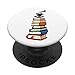 Tasse à café sur une pile de livres pour amateurs de boisson, marron PopSockets PopGrip Interchangeable