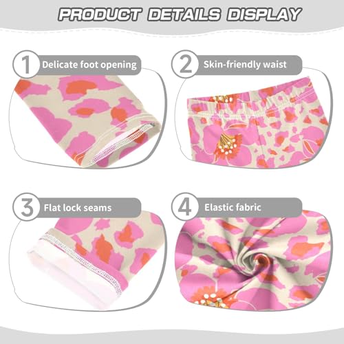 Exotic Leopard Girls Leggings,Workout Leggings for Girls Toddler Athletic Legging Size for 3-10T3