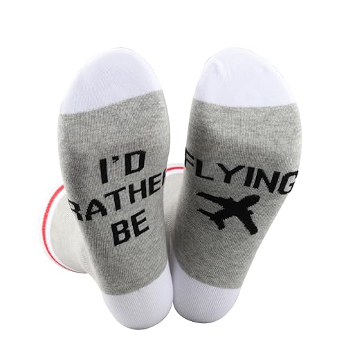 Calcetines de avión cómodos para viajes largos y descanso de tripulación con lema de aviador