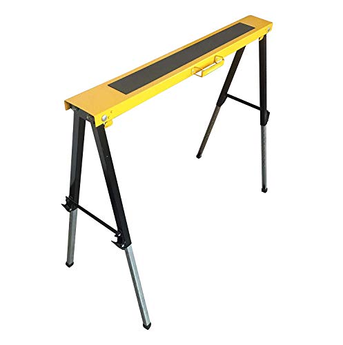 Folding Sawhorse Steel Log Cutting Sawhorse Pair Height Adjustable Wood Holder with 250