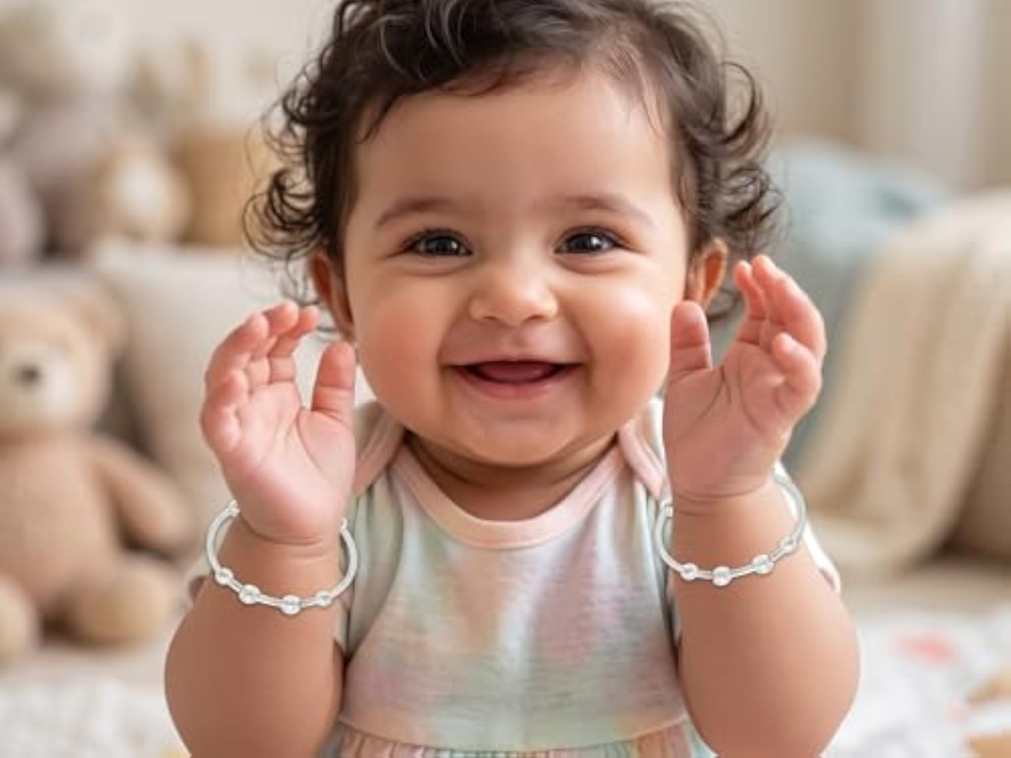 Jewellers Pure Silver Adjustable Baby Kadli Bangles