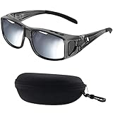 BEZZEE PRO Gafas de Sol Polarizadas para Usar Sobre Gafas Graduadas - Gafas Sol Superpuestas con Estuche - Protección UVA 400 - Antirreflejos, Polarizada - Para Pesca y Golf - Hombres y Mujeres