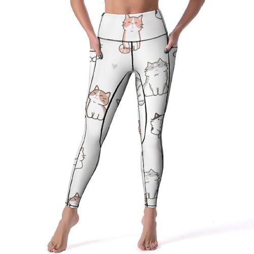 Legging chat mignon taille haute élastique pantalon de sport stretch taille S