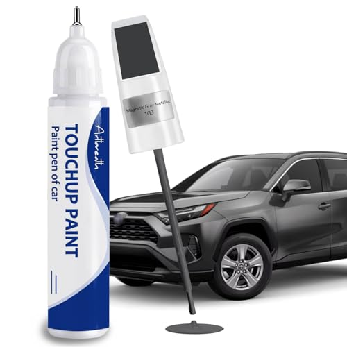 Magnetic Gray Metallic(1G3) Touch Up Paint for Toyota-Exact Match–Chips and Nicks Car Paint Scratch Repair Kit Automotive Paint Pen for Avalon/RAV4/Camry/Corolla/Highlander/Prius/Sequoia/Sienna/Tacoma